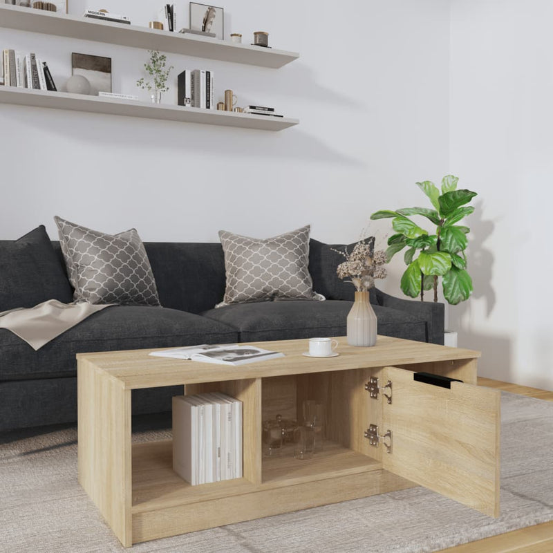 vidaXL sonoma tölgy színű szerelt fa dohányzóasztal 102 x 50 x 36 cm
