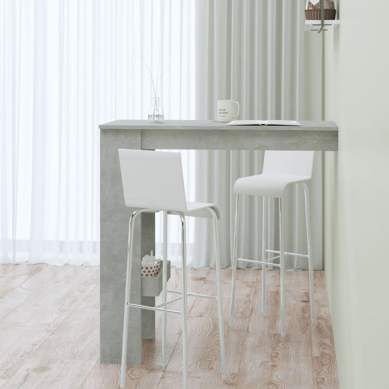vidaXL betonszürke fatermék fali bárasztal 102 x 45 x 103,5 cm