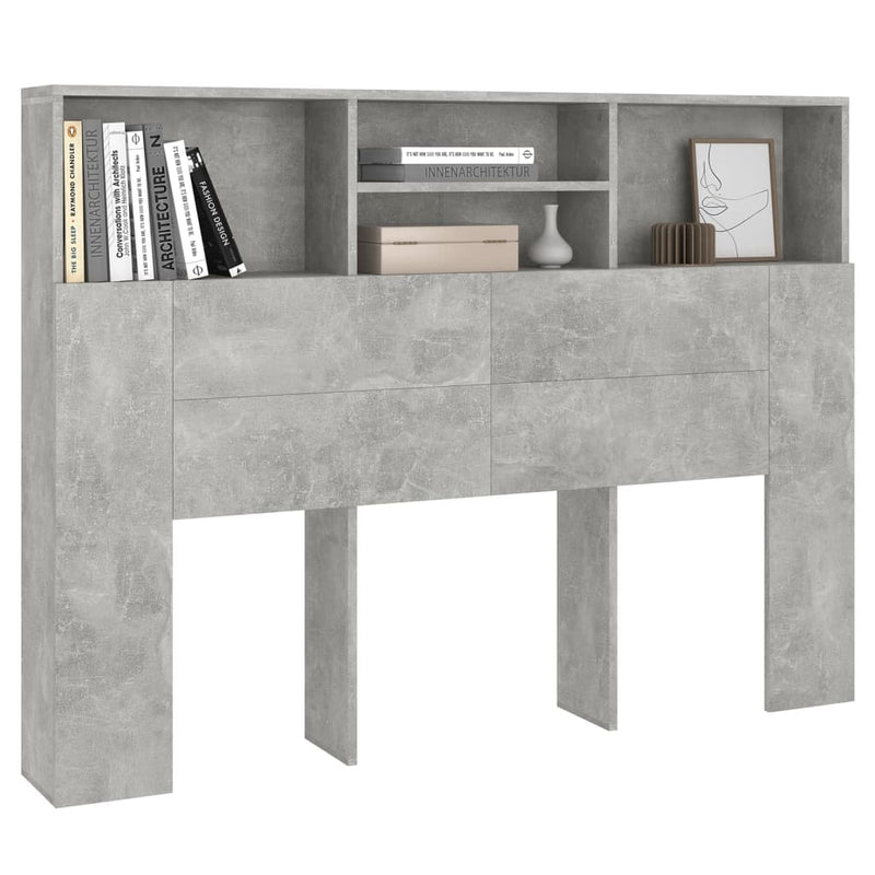 vidaXL betonszürke áthidaló szekrény 140 x 19 x 103,5 cm