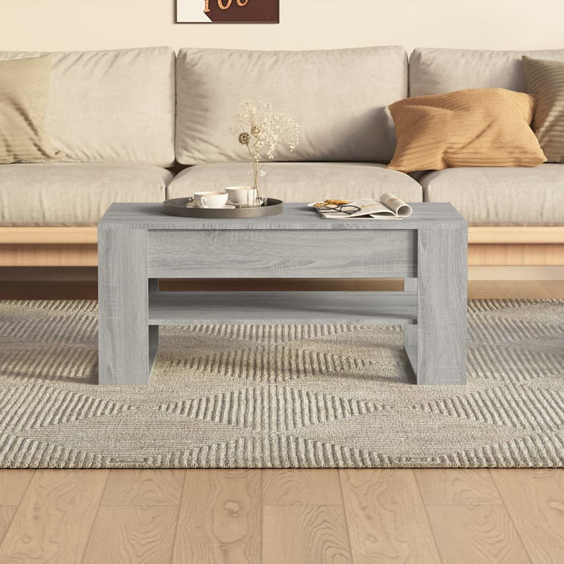 vidaXL szürke sonoma színű szerelt fa dohányzóasztal 102 x 55 x 45 cm