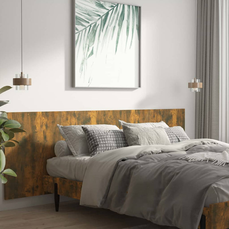 vidaXL füstös tölgy színű szerelt fali fejtámla 240 x 1,5 x 80 cm