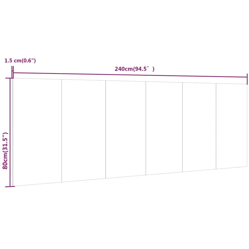 vidaXL füstös tölgy színű szerelt fali fejtámla 240 x 1,5 x 80 cm