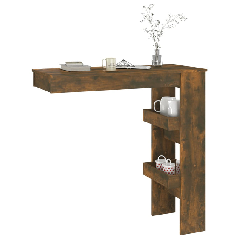 vidaXL füstös tölgy színű fatermék fali bárasztal 102 x 45 x 103,5 cm
