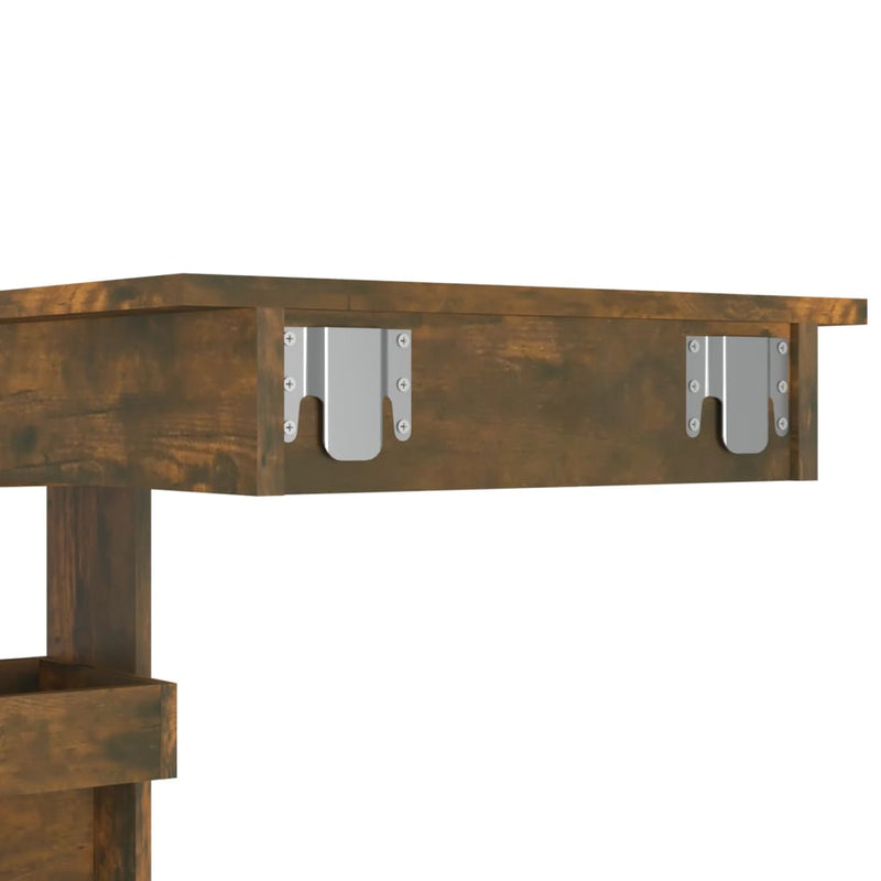 vidaXL füstös tölgy színű fatermék fali bárasztal 102 x 45 x 103,5 cm