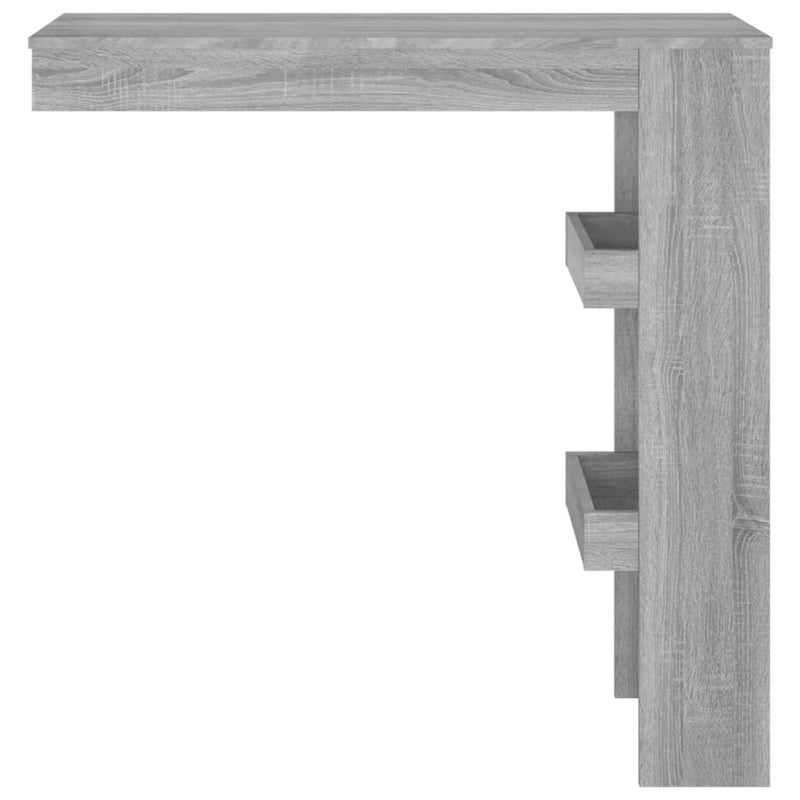 vidaXL szürke sonoma színű fatermék fali bárasztal 102 x 50 x 45 cm