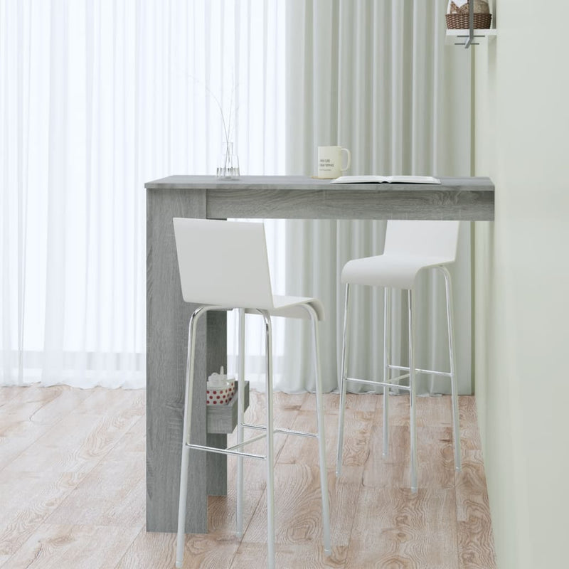vidaXL szürke sonoma színű fatermék fali bárasztal 102 x 50 x 45 cm