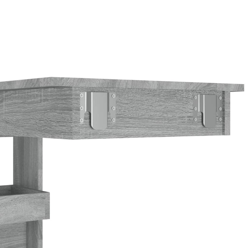 vidaXL szürke sonoma színű fatermék fali bárasztal 102 x 50 x 45 cm