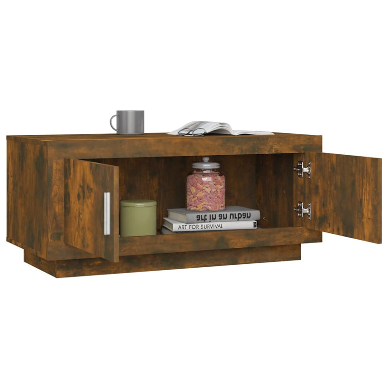 vidaXL füstös tölgy színű szerelt fa dohányzóasztal 102 x 50 x 45 cm