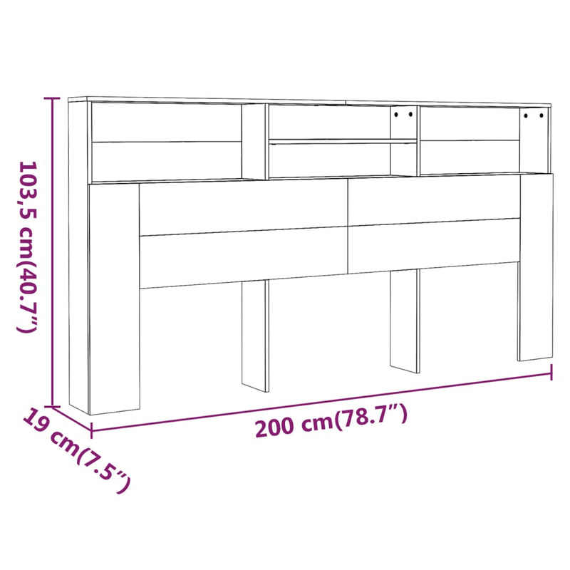vidaXL barna tölgy áthidaló szekrény 200 x 19 x 103,5 cm