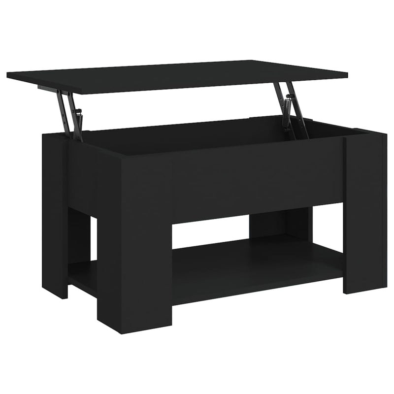 vidaXL fekete szerelt fa dohányzóasztal 79 x 49 x 41 cm