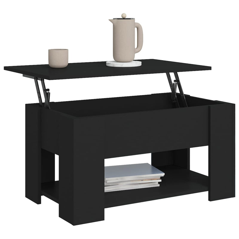 vidaXL fekete szerelt fa dohányzóasztal 79 x 49 x 41 cm