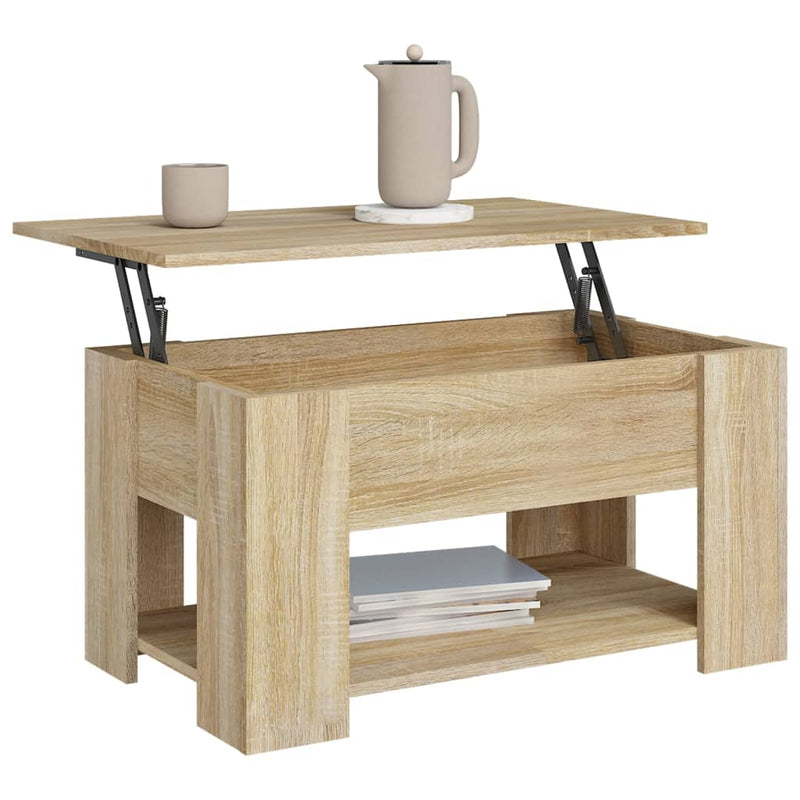 vidaXL sonoma tölgy színű szerelt fa dohányzóasztal 79x49x41 cm