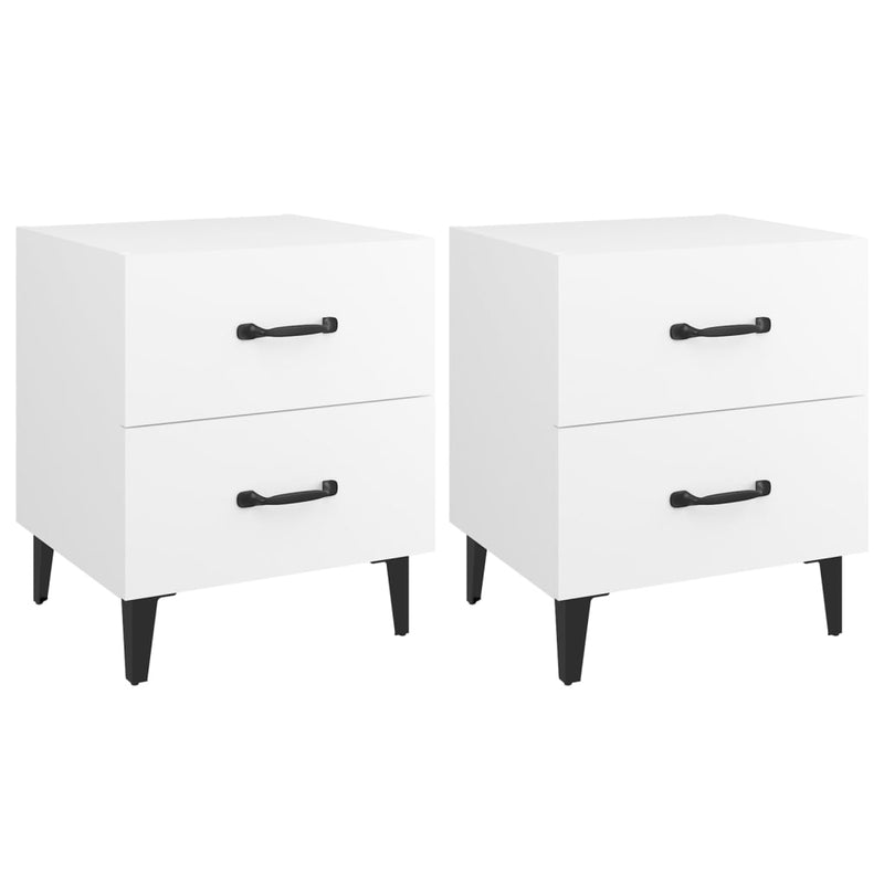 vidaXL 2 db fehér éjjeliszekrény 40 x 35 x 47,5 cm