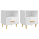 vidaXL 2 db magasfényű fehér éjjeliszekrény 40x35x47 cm