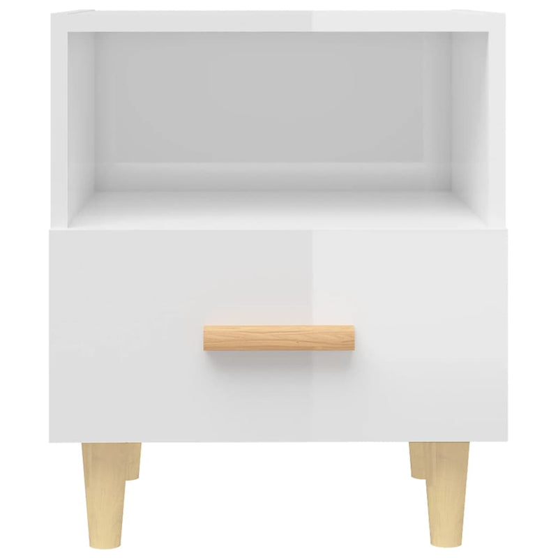 vidaXL 2 db magasfényű fehér éjjeliszekrény 40x35x47 cm