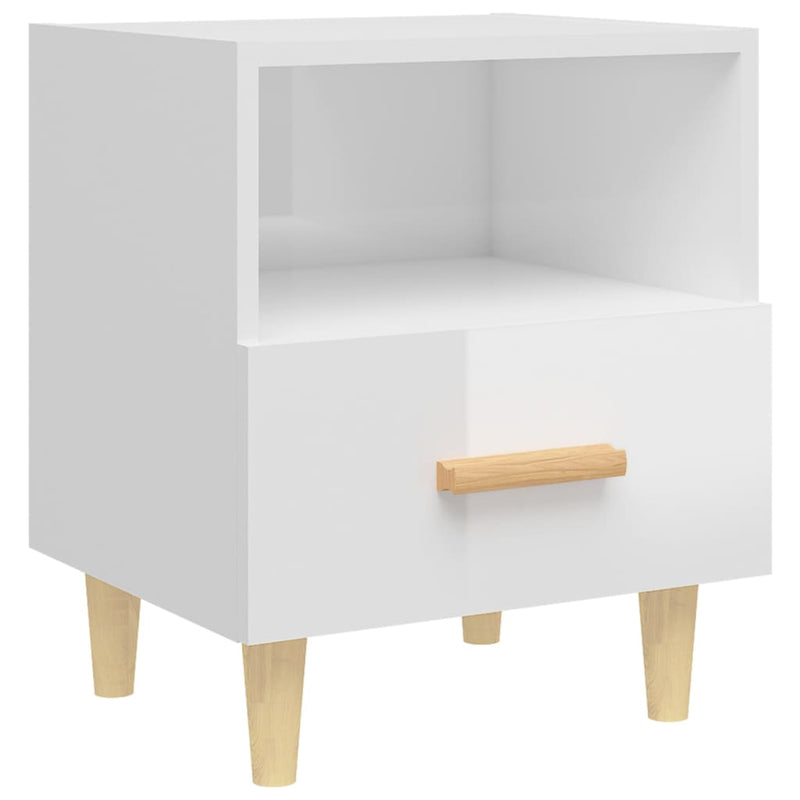 vidaXL 2 db magasfényű fehér éjjeliszekrény 40x35x47 cm