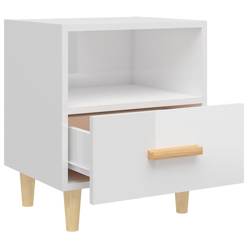 vidaXL 2 db magasfényű fehér éjjeliszekrény 40x35x47 cm