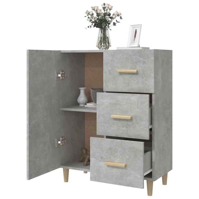 vidaXL betonszürke szerelt fa tálalószekrény 69,5 x 34 x 90 cm