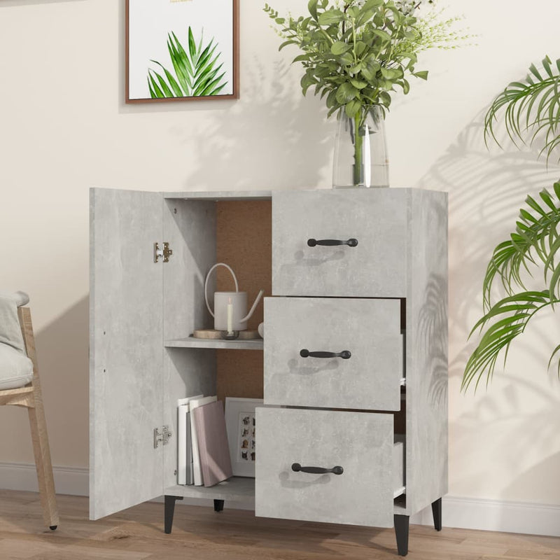 vidaXL betonszürke szerelt fa tálalószekrény 69,5 x 34 x 90 cm