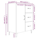 vidaXL betonszürke szerelt fa tálalószekrény 69,5 x 34 x 90 cm
