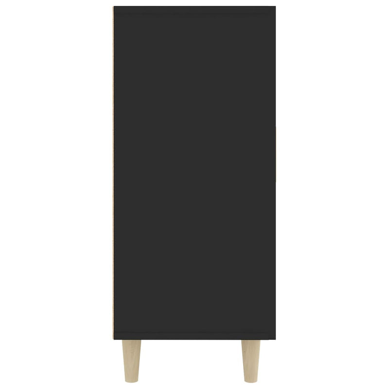 vidaXL fekete szerelt fa tálalószekrény 90 x 34 x 80 cm