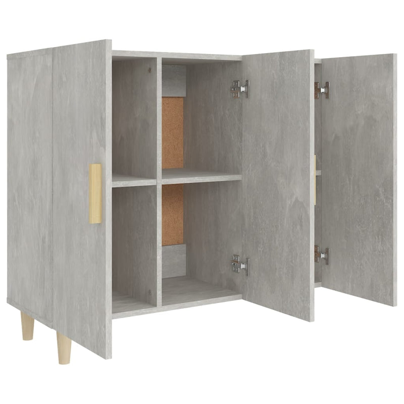 vidaXL betonszürke szerelt fa tálalószekrény 90 x 34 x 80 cm