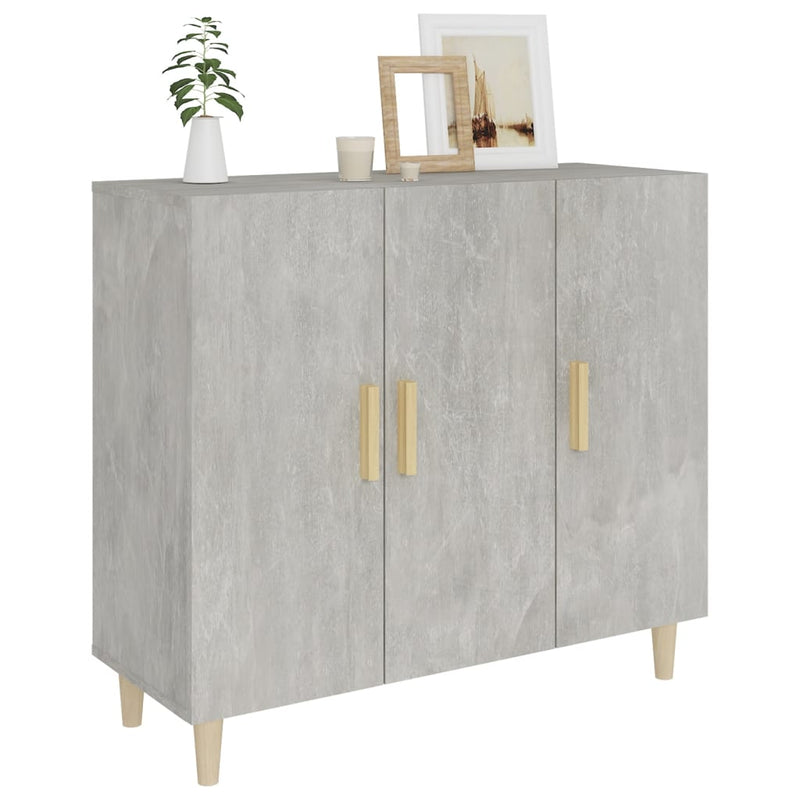 vidaXL betonszürke szerelt fa tálalószekrény 90 x 34 x 80 cm