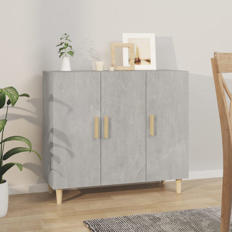 vidaXL betonszürke szerelt fa tálalószekrény 90 x 34 x 80 cm