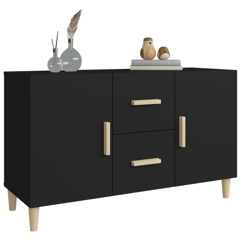 vidaXL fekete szerelt fa tálalószekrény 100 x 36 x 60 cm