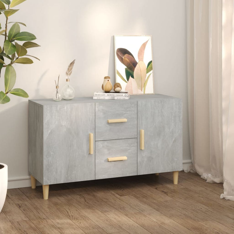 vidaXL betonszürke szerelt fa tálalószekrény 100 x 36 x 60 cm