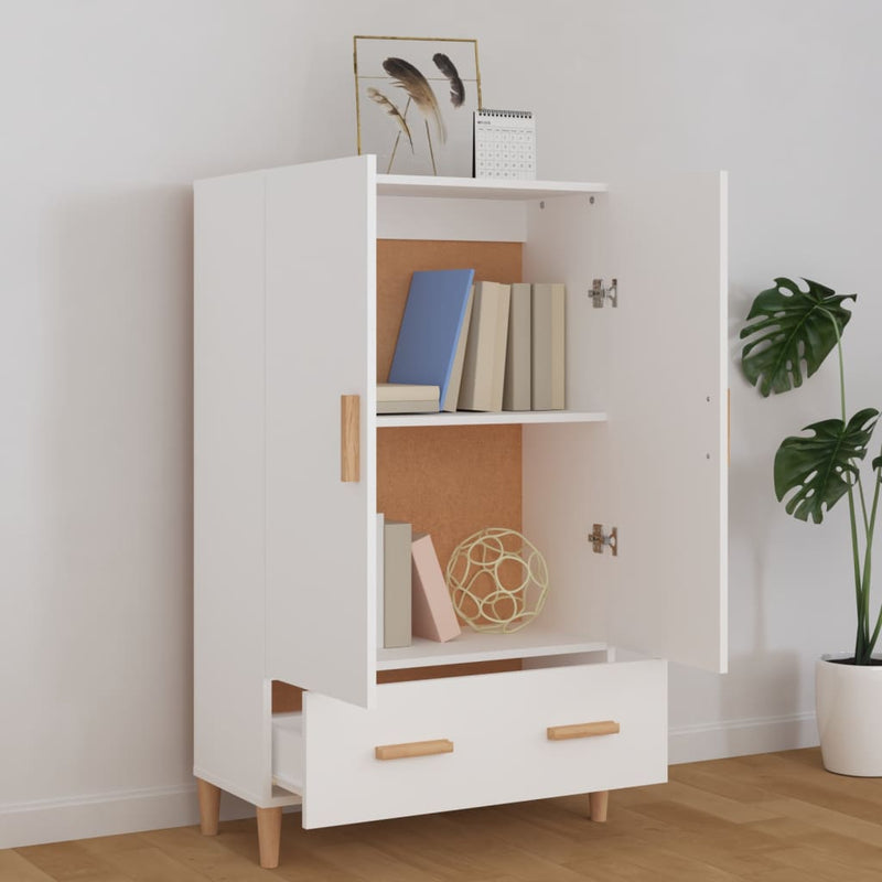 vidaXL fehér szerelt fa magasszekrény 70 x 31 x 115 cm
