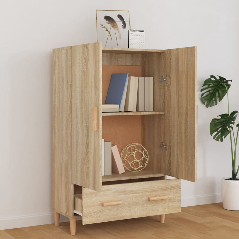 vidaXL sonoma-tölgyszínű szerelt fa magasszekrény 70 x 31 x 115 cm