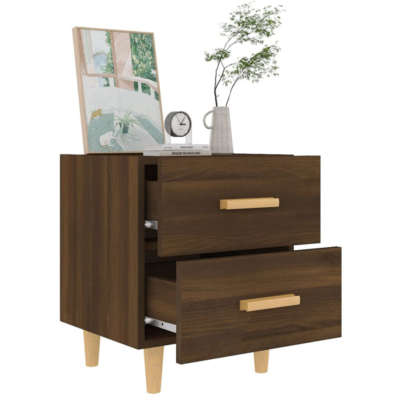 vidaXL 2 db barna tölgy színű éjjeliszekrény 40 x 35 x 47,5 cm