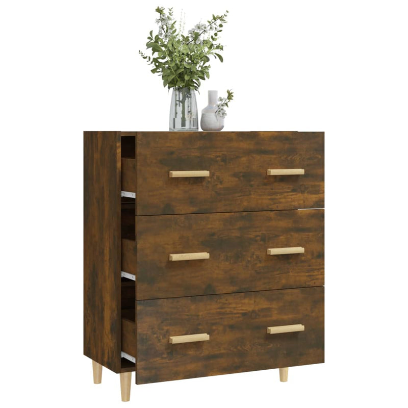 vidaXL füstös tölgyszínű szerelt fa tálalószekrény 70 x 34 x 90 cm