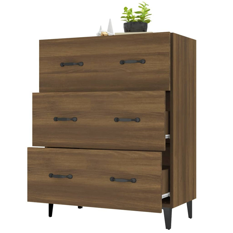 vidaXL barna tölgy színű szerelt fa tálalószekrény 69,5 x 34 x 90 cm