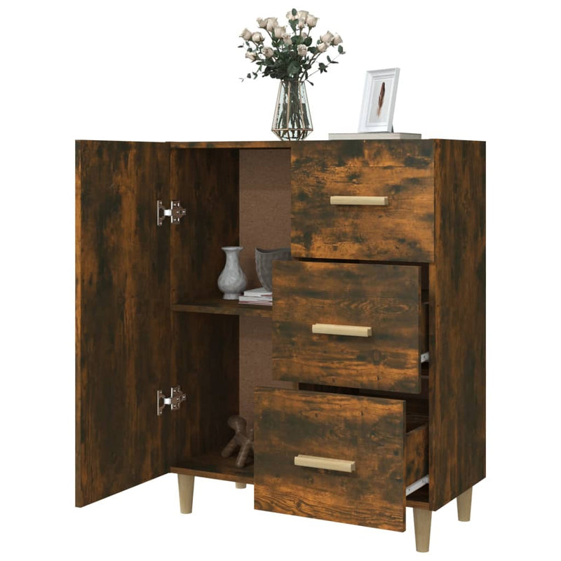 vidaXL füstös tölgy színű szerelt fa tálalószekrény 69,5 x 34 x 90 cm