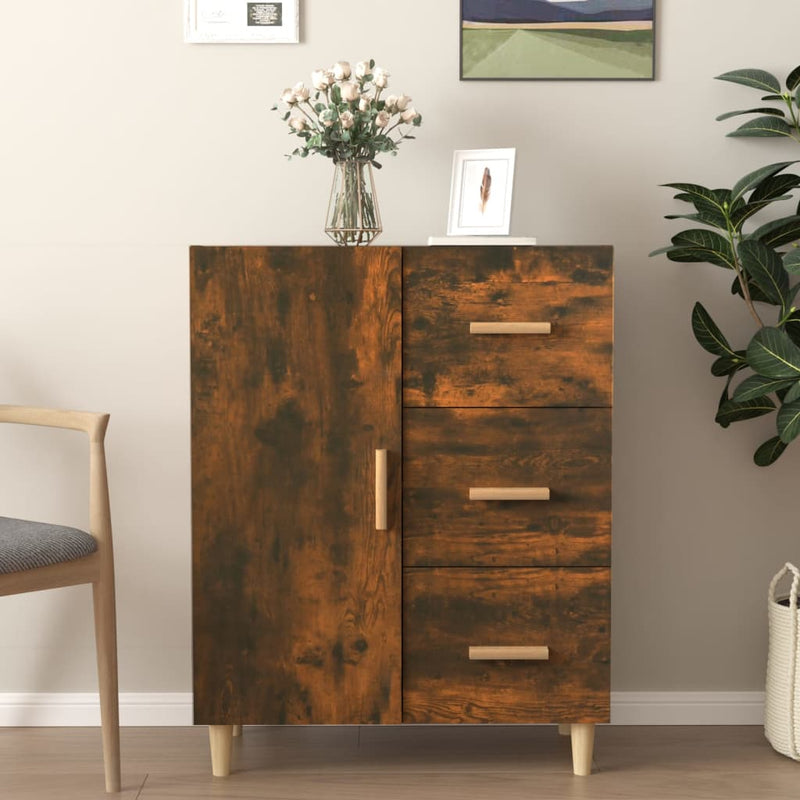 vidaXL füstös tölgy színű szerelt fa tálalószekrény 69,5 x 34 x 90 cm