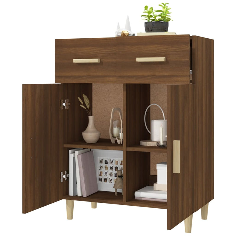 vidaXL barna tölgyszínű szerelt fa tálalószekrény 69,5 x 34 x 89 cm
