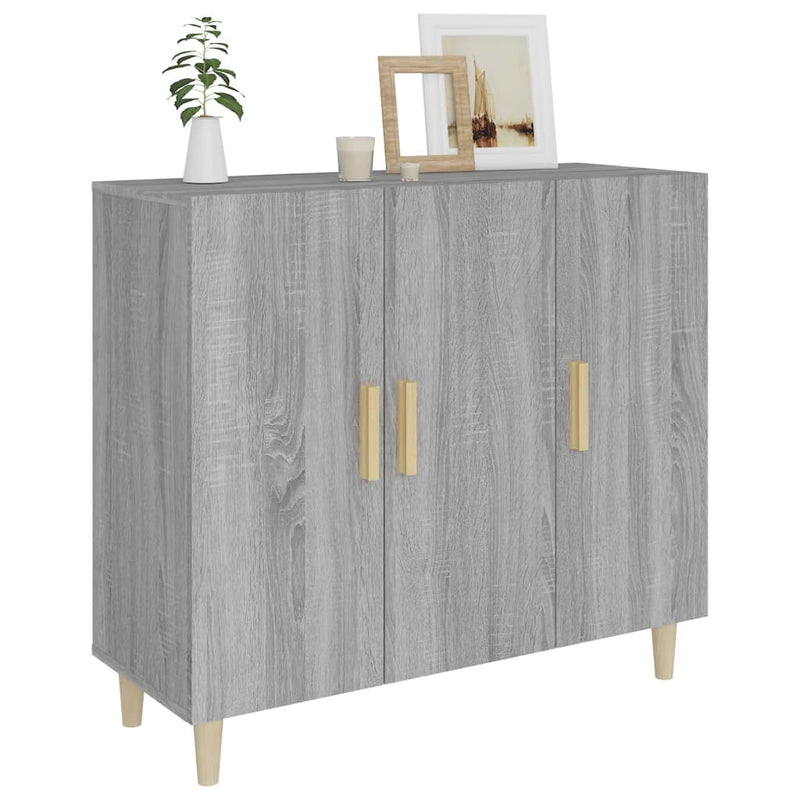 vidaXL szürke sonoma színű szerelt fa tálalószekrény 90 x 34 x 80 cm