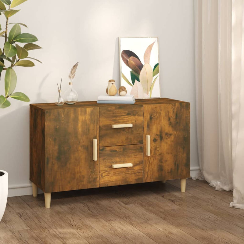 vidaXL füstös tölgy színű szerelt fa tálalószekrény 100 x 36 x 90 cm