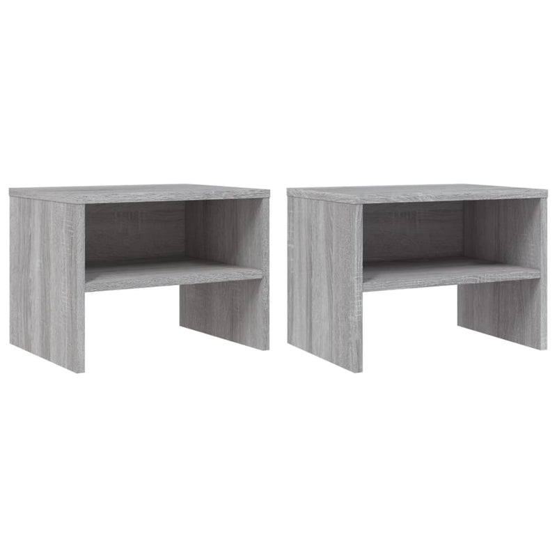 vidaXL 2 db szürke-sonoma színű szerelt fa éjjeliszekrény 40x30x30 cm