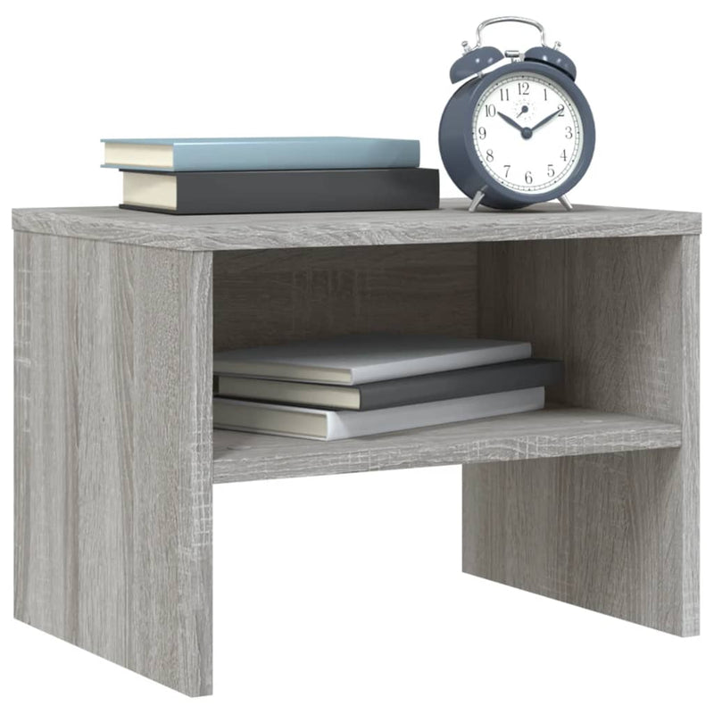 vidaXL 2 db szürke-sonoma színű szerelt fa éjjeliszekrény 40x30x30 cm