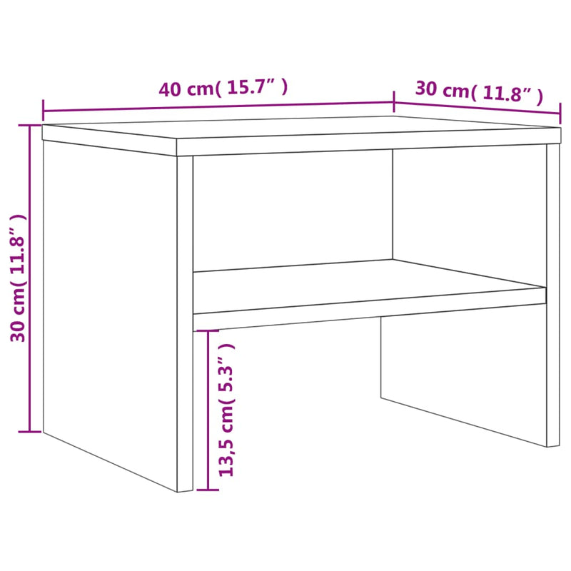 vidaXL 2 db szürke-sonoma színű szerelt fa éjjeliszekrény 40x30x30 cm