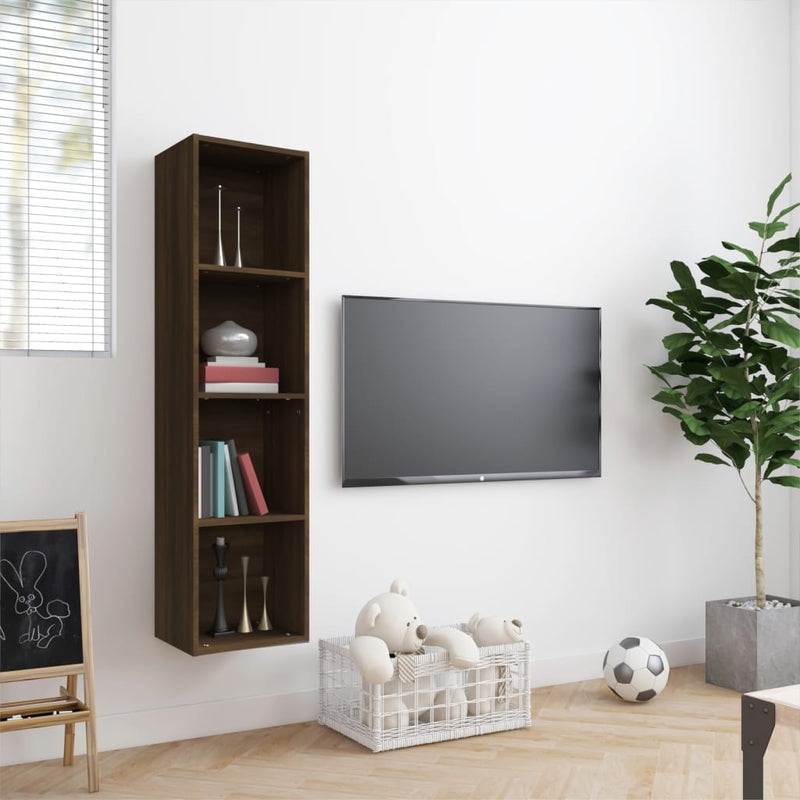 vidaXL barna tölgy színű szerelt fa könyv-/TV-szekrény 143x30x36 cm