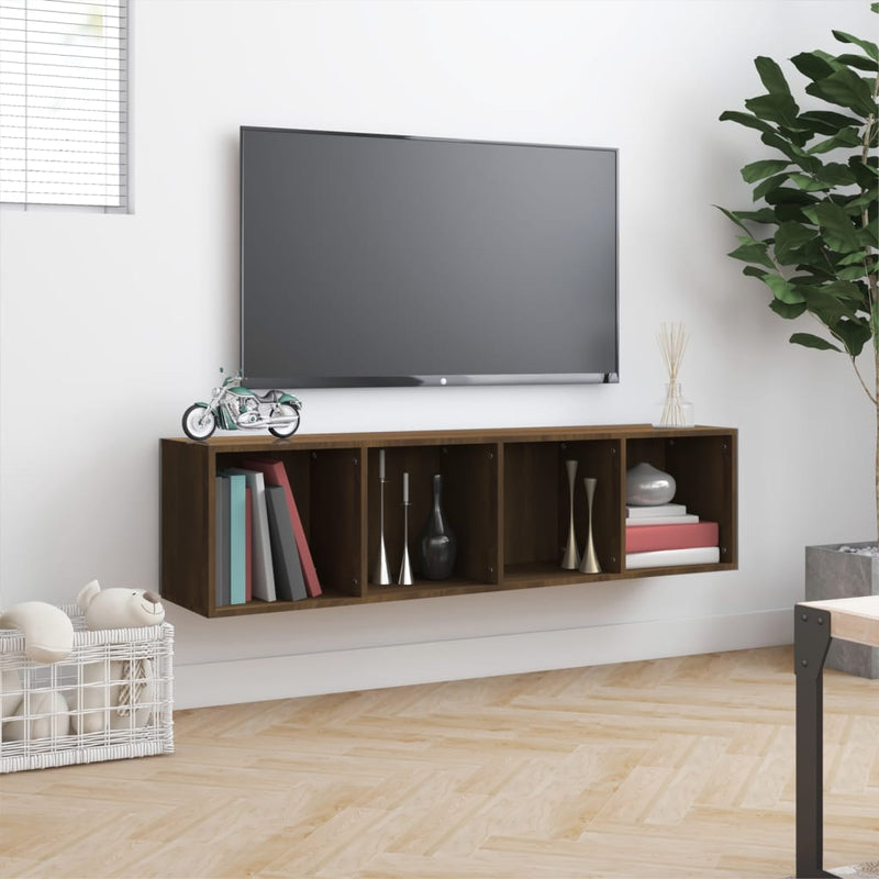 vidaXL barna tölgy színű szerelt fa könyv-/TV-szekrény 143x30x36 cm