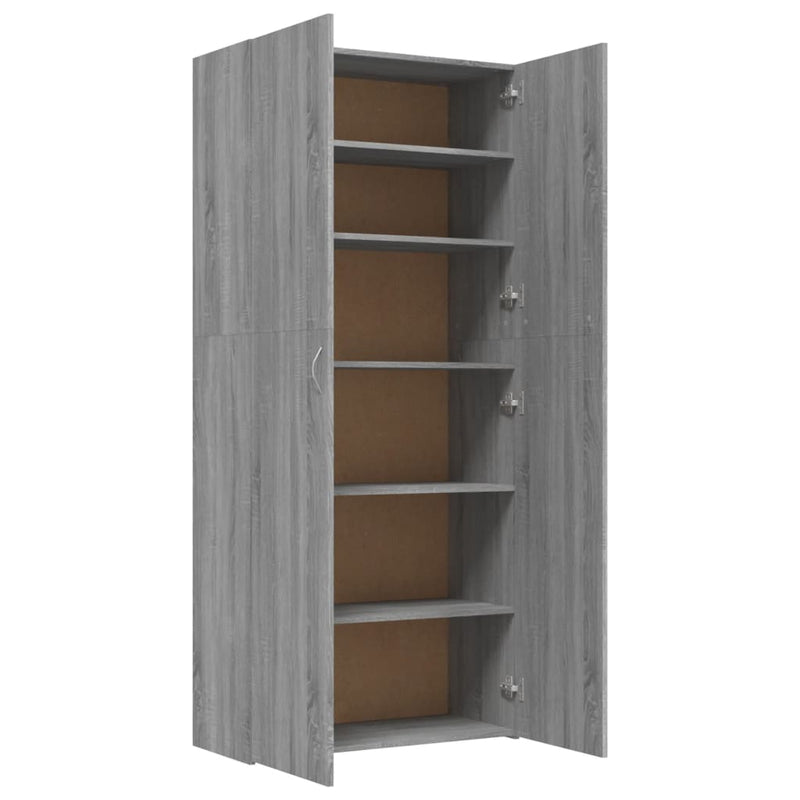 vidaXL szürke sonoma színű szerelt fa cipősszekrény 80x35,5x180 cm