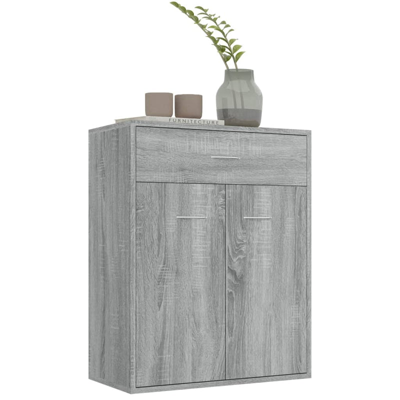 vidaXL szürke sonoma színű szerelt fa tálalószekrény 60 x 30 x 75 cm