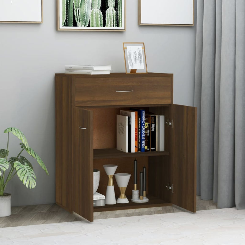 vidaXL barna tölgy színű szerelt fa tálalószekrény 60 x 30x 75 cm