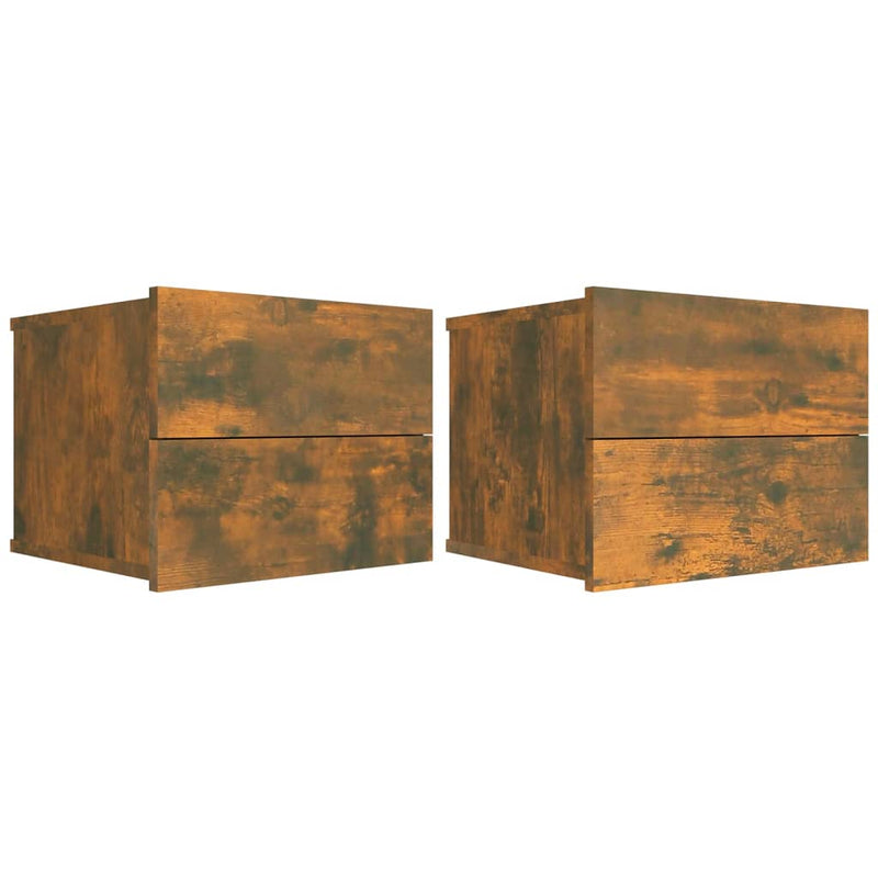 vidaXL 2 db füstös tölgy színű szerelt fa éjjeliszekrény 40x30x30 cm