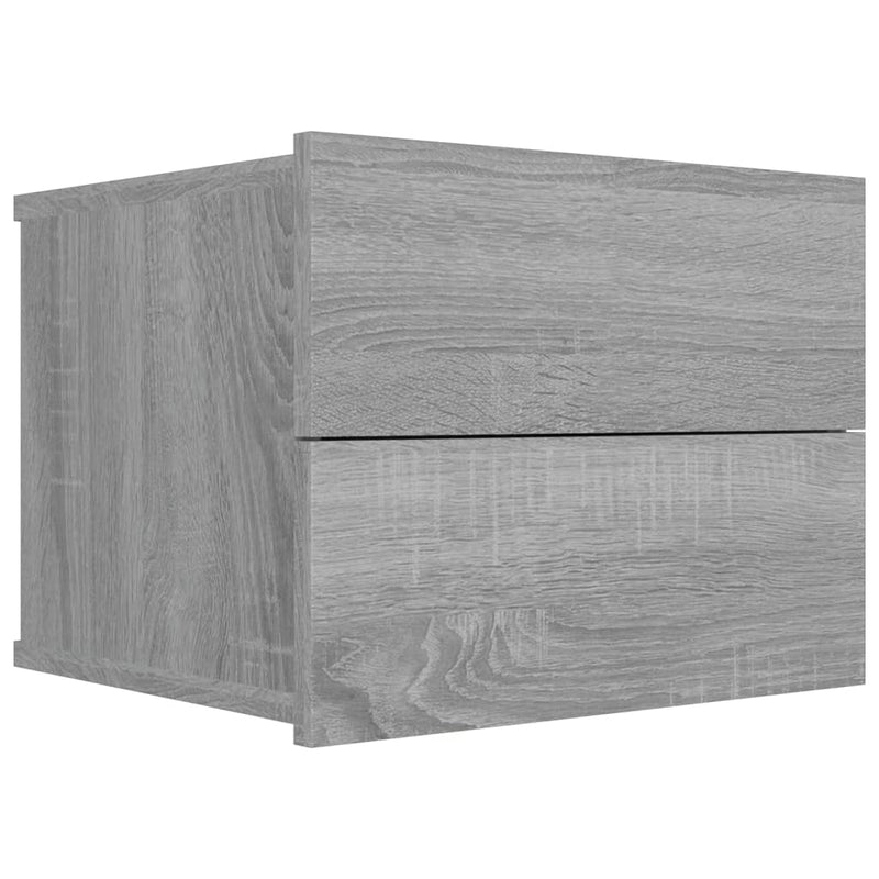 vidaXL 2 db szürke-sonoma színű szerelt fa éjjeliszekrény 40x30x30 cm